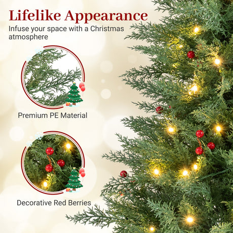 Árboles de Navidad Preiluminados de 4 FT con 70 Luces LED Blancas Cálidas y 173 Puntas de Rama Paquete de 2