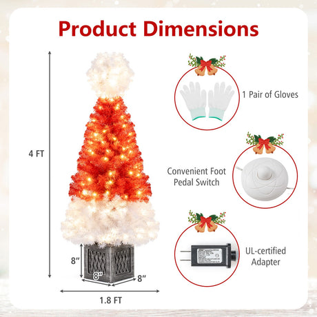 Árbol de Navidad Artificial de 1.20 m con 300 Puntas de Rama y 100 Luces LED Blancas Cálidas