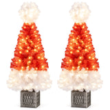 4 Feet Artificial Christmas Tree with 300 Branch Tips and 100 Warm White LED Lights