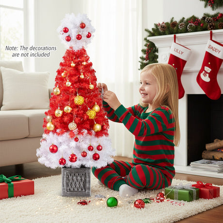 Árbol de Navidad Artificial de 1.20 m con 300 Puntas de Rama y 100 Luces LED Blancas Cálidas