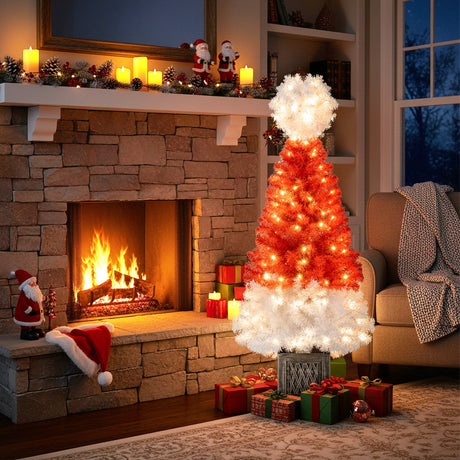 Árbol de Navidad Artificial de 1.20 m con 300 Puntas de Rama y 100 Luces LED Blancas Cálidas