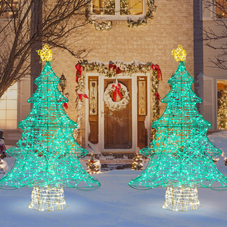 Árbol de Navidad Artificial Iluminado de 4 Pies con 520 Luces LED y Estrella Superior