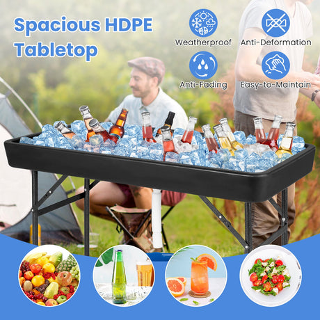 Mesa Plegable de Plástico para Fiestas de 4 Pies con Faldón a Juego