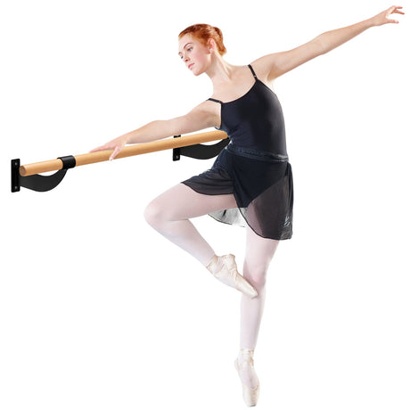 Barra de ballet de pared de 4 pies para yoga - Negro