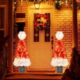 4 Ft Artificial Christmas Tree Santa Hat Xmas Tree with 300 Branch Tips Red