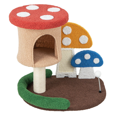 Árbol para gatos 4 en 1 con condominio y plataforma - Multicolor