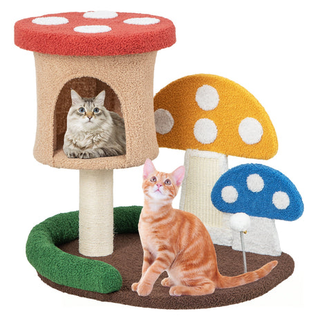 Árbol para gatos 4 en 1 con condominio y plataforma - Multicolor