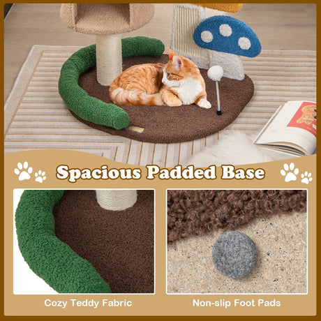 Árbol para gatos 4 en 1 con condominio y plataforma - Multicolor