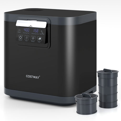 Compostador eléctrico de 4 L con tapa y pantalla LED para cocina - Negro