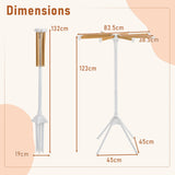 4 Legs Foldable Clothes Drying Rack with 8 Bamboo Hanging Rods and 40 Hanger Slots
