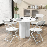 Paquete de 4 sillas plegables de metal con asiento y respaldo de plástico - Blanco