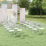 Paquete de 4 sillas plegables de metal con asiento y respaldo de plástico - Blanco