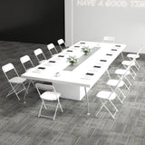 Paquete de 4 sillas plegables de metal con asiento y respaldo de plástico - Blanco