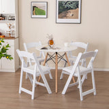 Paquete de 4 sillas plegables de resina con asiento acolchado