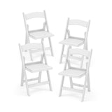 Paquete de 4 sillas plegables de resina con asiento acolchado