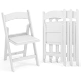 Paquete de 4 sillas plegables de resina con asiento acolchado