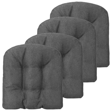 Paquete de 4 cojines para silla en forma de U de 44.5 x 43 cm con funda de poliéster