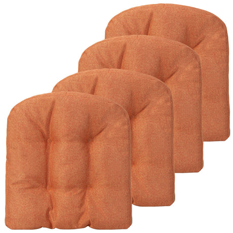 Paquete de 4 cojines para silla en forma de U de 44.5 x 43 cm con funda de poliéster