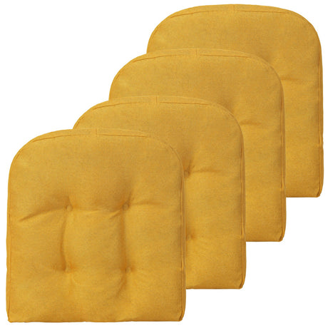Paquete de 4 cojines para silla en forma de U de 44.5 x 43 cm con funda de poliéster