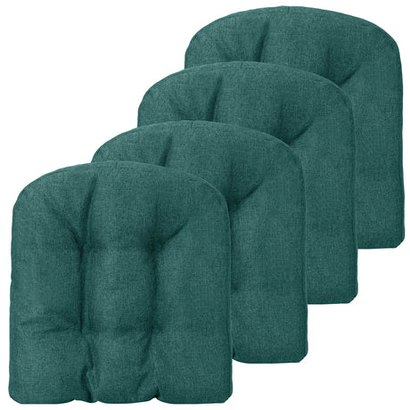 Paquete de 4 cojines para silla en forma de U de 44.5 x 43 cm con funda de poliéster