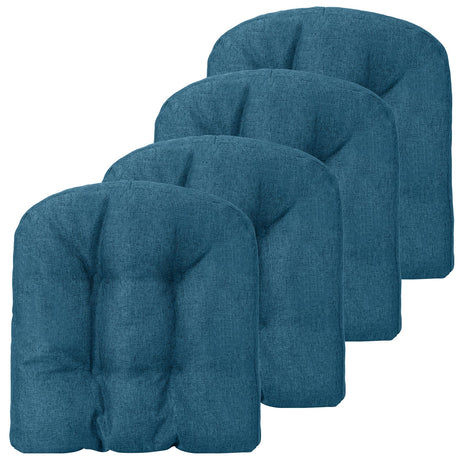 Paquete de 4 cojines para silla en forma de U de 44.5 x 43 cm con funda de poliéster