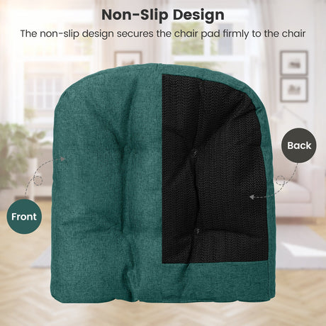Paquete de 4 cojines para silla en forma de U de 44.5 x 43 cm con funda de poliéster