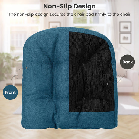 Paquete de 4 cojines para silla en forma de U de 44.5 x 43 cm con funda de poliéster