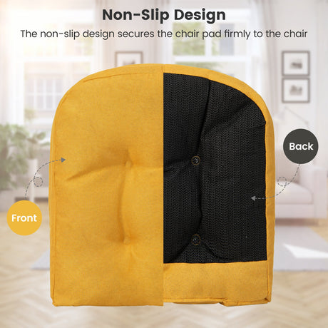 Paquete de 4 cojines para silla en forma de U de 44.5 x 43 cm con funda de poliéster