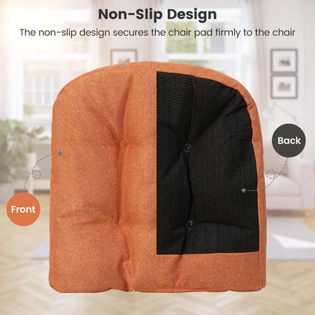 Paquete de 4 cojines para silla en forma de U de 44.5 x 43 cm con funda de poliéster