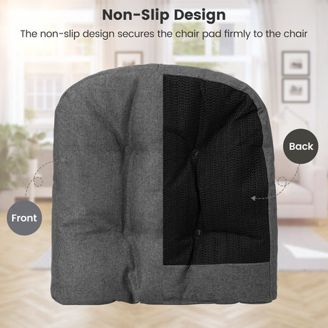 Paquete de 4 cojines para silla en forma de U de 44.5 x 43 cm con funda de poliéster