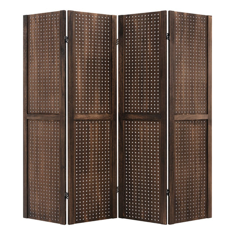Expositor de pegboard de 4 paneles, 1,5 m de altura, pantalla plegable para manualidades, organizado