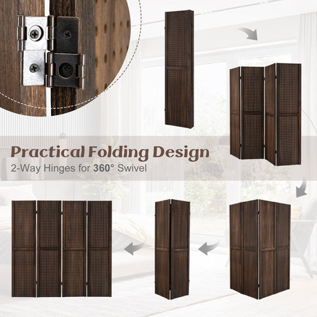Expositor de pegboard de 4 paneles, 1,5 m de altura, pantalla plegable para manualidades, organizado