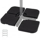 4-Piece Cantilever Offset Base 164 LBS Heavy-Duty Square with U-Locking Pins-Black