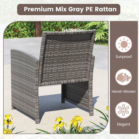 4 Piece Patio Conversation Set Rattan Chair Loveseat and Table Set