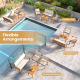 Juego de muebles de patio de 4 piezas con mesa de centro para patio trasero y jardín - Blanco