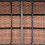 4 Piece Patio Wicker Sofa Set 2 Rattan Chairs and Loveseat with Table-Brown