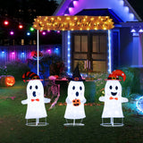 4 Piezas de Decoración de Halloween Fantasmas con Portón y Luces LED que Aparecen