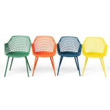 4 sillas infantiles con respaldo curvo y reposabrazos ergonómicos