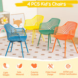 4 sillas infantiles con respaldo curvo y reposabrazos ergonómicos