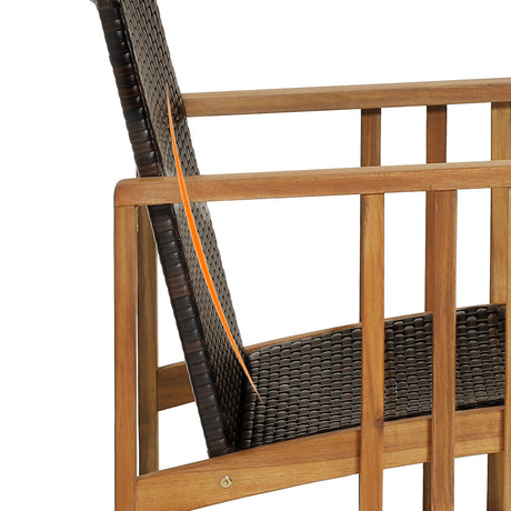 Juego de conversación de ratán para patio de 4 piezas con cojines de asiento y respaldo - Blanco roto