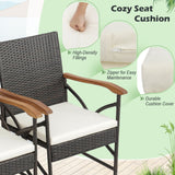 Set of 2/4 Patio Wicker Chairs with Soft Zippered Cushion
