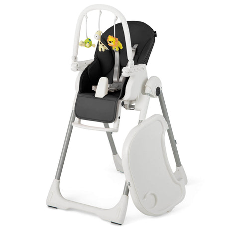 Trona Plegable 4 en 1 para Bebés con 7 Alturas Ajustables y Barra de Juguetes Gratis