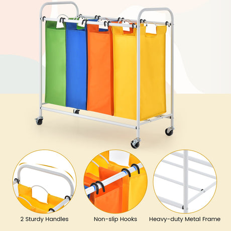 Clasificador de ropa de 136 L de gran capacidad con 4 secciones
