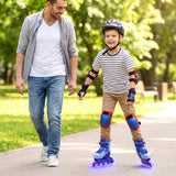 Patines en línea iluminados ajustables de 4 tamaños para niños con ruedas que se encienden