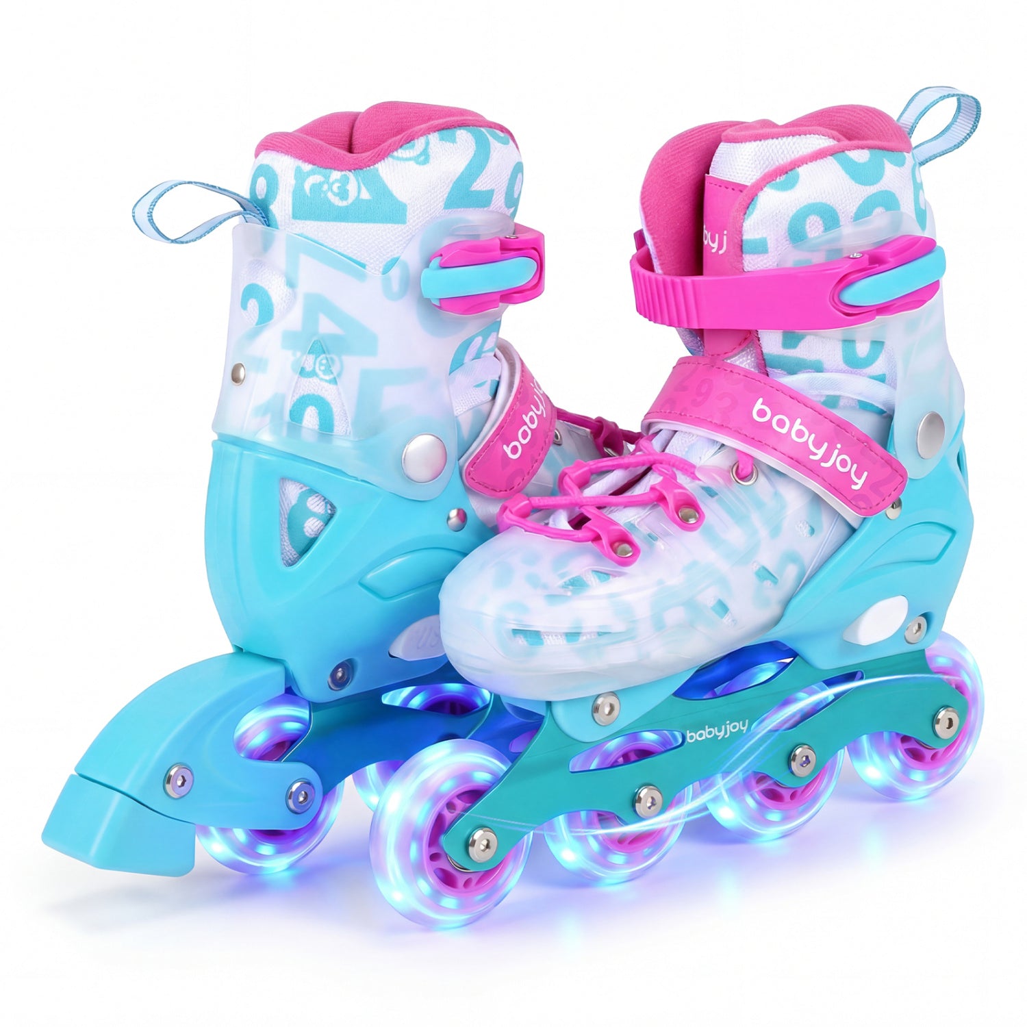 Patines en línea iluminados ajustables de 4 tamaños para niños con ruedas que se encienden