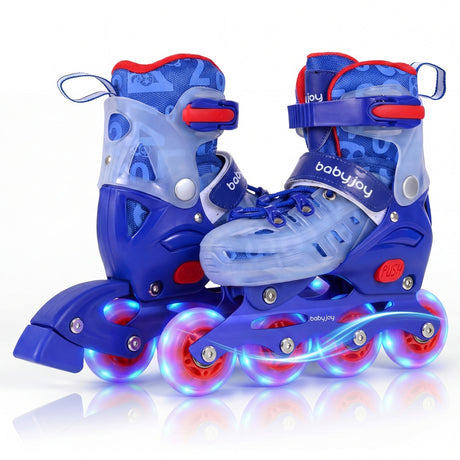 4-Size Adjustable Kids Inline Skates for Beginners Ages 5-7