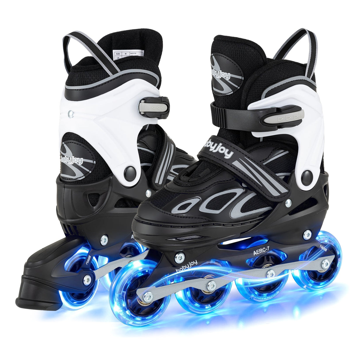 Patines de Cuchilla Ajustables de 4 Tallas con Ruedas Iluminadas para Jóvenes
