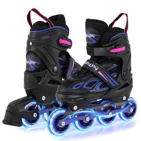 Patines de Cuchilla Ajustables de 4 Tallas con Ruedas Iluminadas para Jóvenes