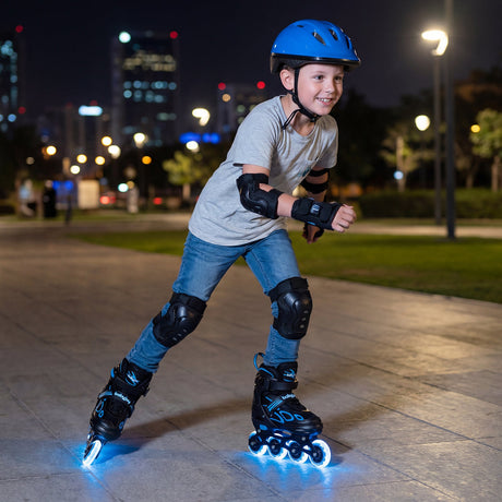 Patines de Cuchilla Ajustables de 4 Tallas con Ruedas Iluminadas para Jóvenes
