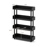 4-Tier Bookshelf Open Bookcase with Anti-Tipping Kit Industrial Storage Unit